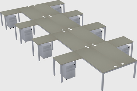 Shared l-shaped desk