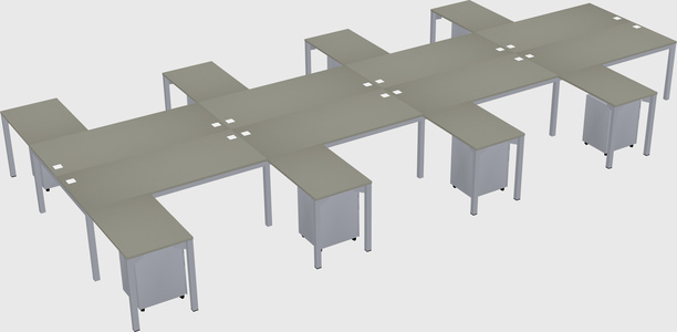 Shared l-shaped desk