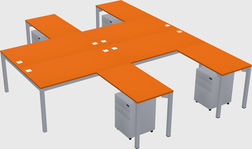 Shared l-shaped desk