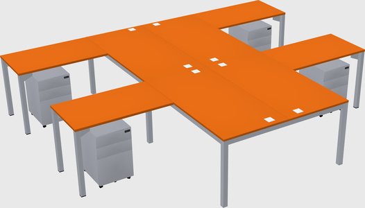 Shared l-shaped desk