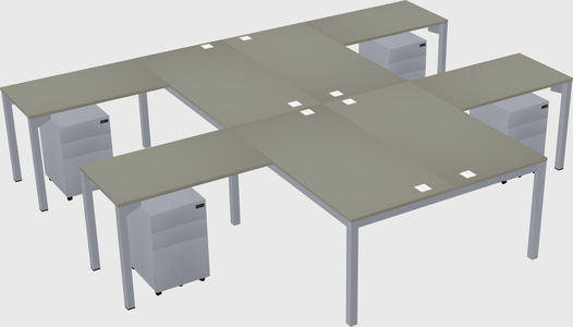Shared l-shaped desk