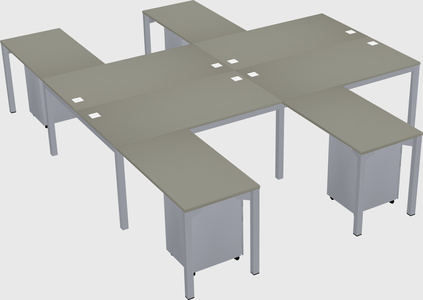 Shared l-shaped desk