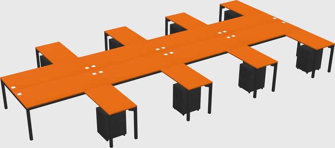 Shared l-shaped desk