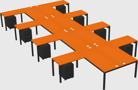 Shared l-shaped desk