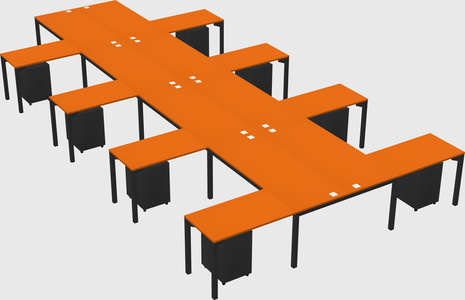 Shared l-shaped desk