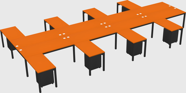 Shared l-shaped desk