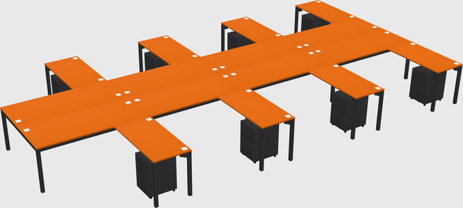 Shared l-shaped desk