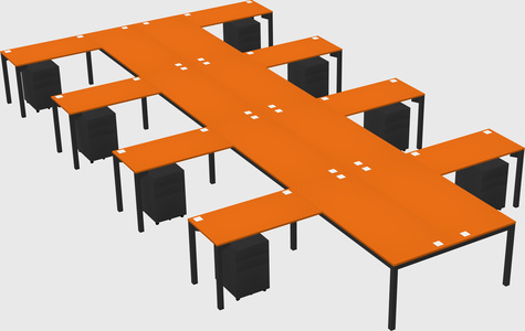 Shared l-shaped desk