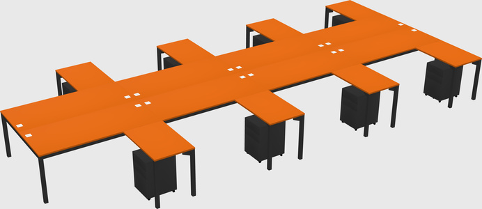 Shared l-shaped desk