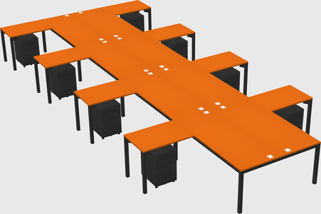Shared l-shaped desk