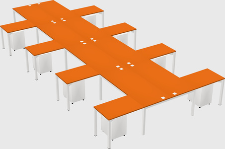 Shared l-shaped desk