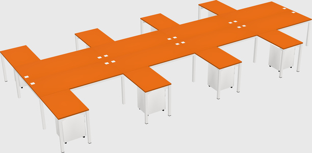 Shared l-shaped desk