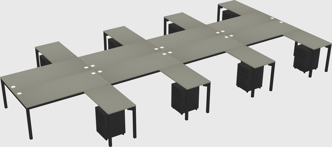 Shared l-shaped desk