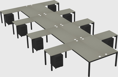 Shared l-shaped desk