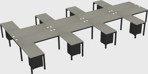 Shared l-shaped desk