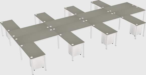 Shared l-shaped desk