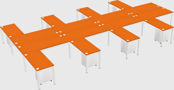 Shared l-shaped desk