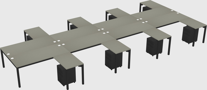 Shared l-shaped desk