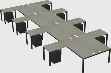 Shared l-shaped desk