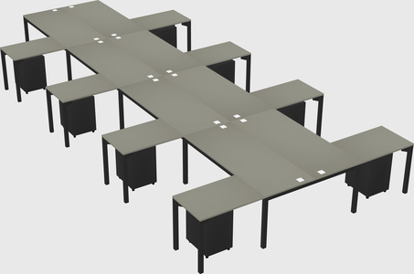 Shared l-shaped desk