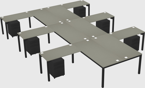 Shared l-shaped desk