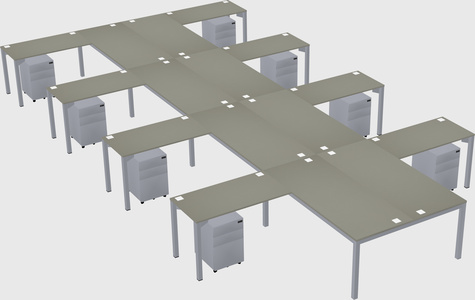 Shared l-shaped desk