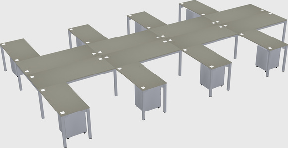 Shared l-shaped desk