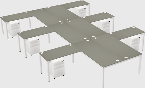 Shared l-shaped desk