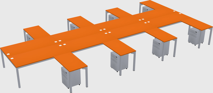 Shared l-shaped desk