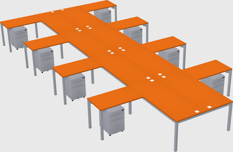 Shared l-shaped desk