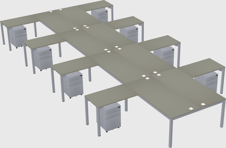 Shared l-shaped desk