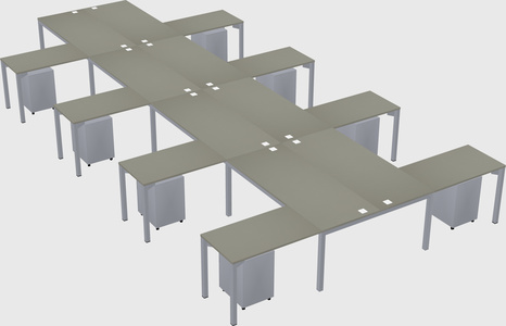 Shared l-shaped desk