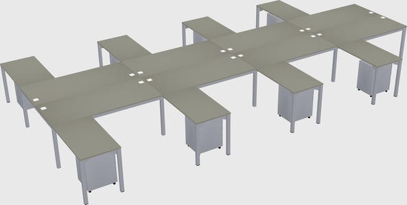 Shared l-shaped desk
