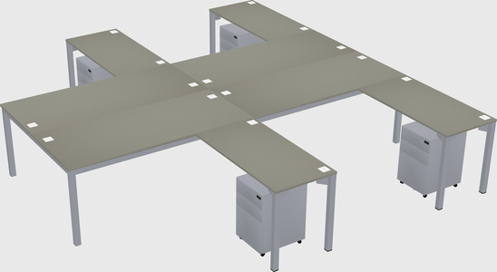 Shared l-shaped desk