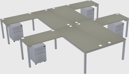 Shared l-shaped desk