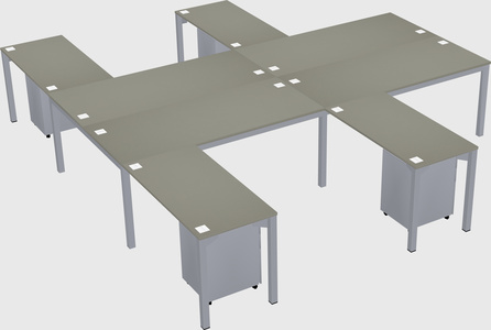 Shared l-shaped desk