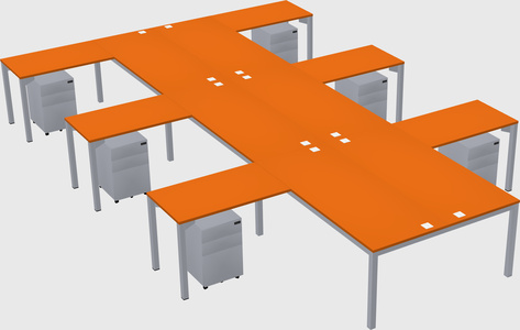 Shared l-shaped desk