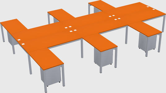 Shared l-shaped desk