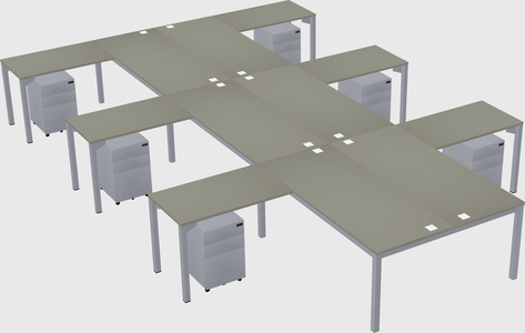 Shared l-shaped desk