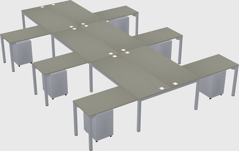 Shared l-shaped desk