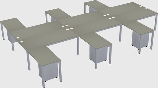 Shared l-shaped desk