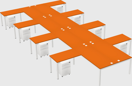 Shared l-shaped desk