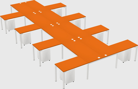 Shared l-shaped desk