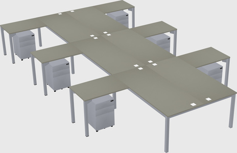 Shared l-shaped desk