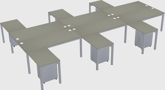 Shared l-shaped desk