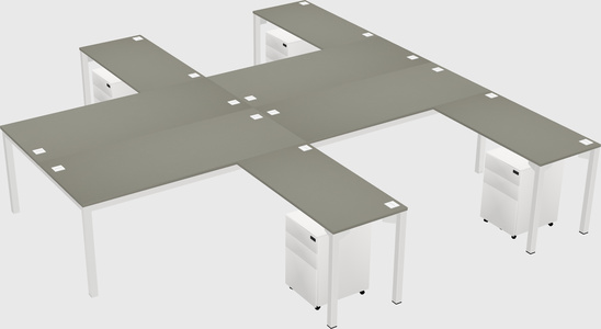 Shared l-shaped desk