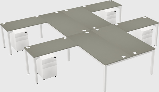 Shared l-shaped desk