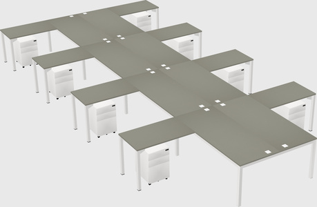Shared l-shaped desk