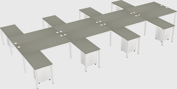 Shared l-shaped desk