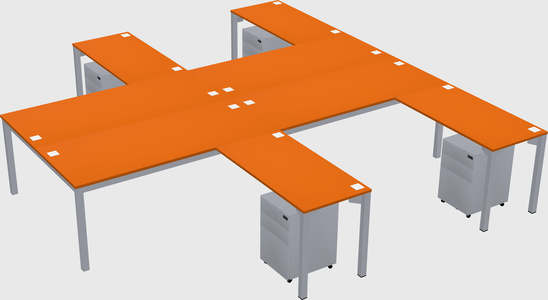 Shared l-shaped desk